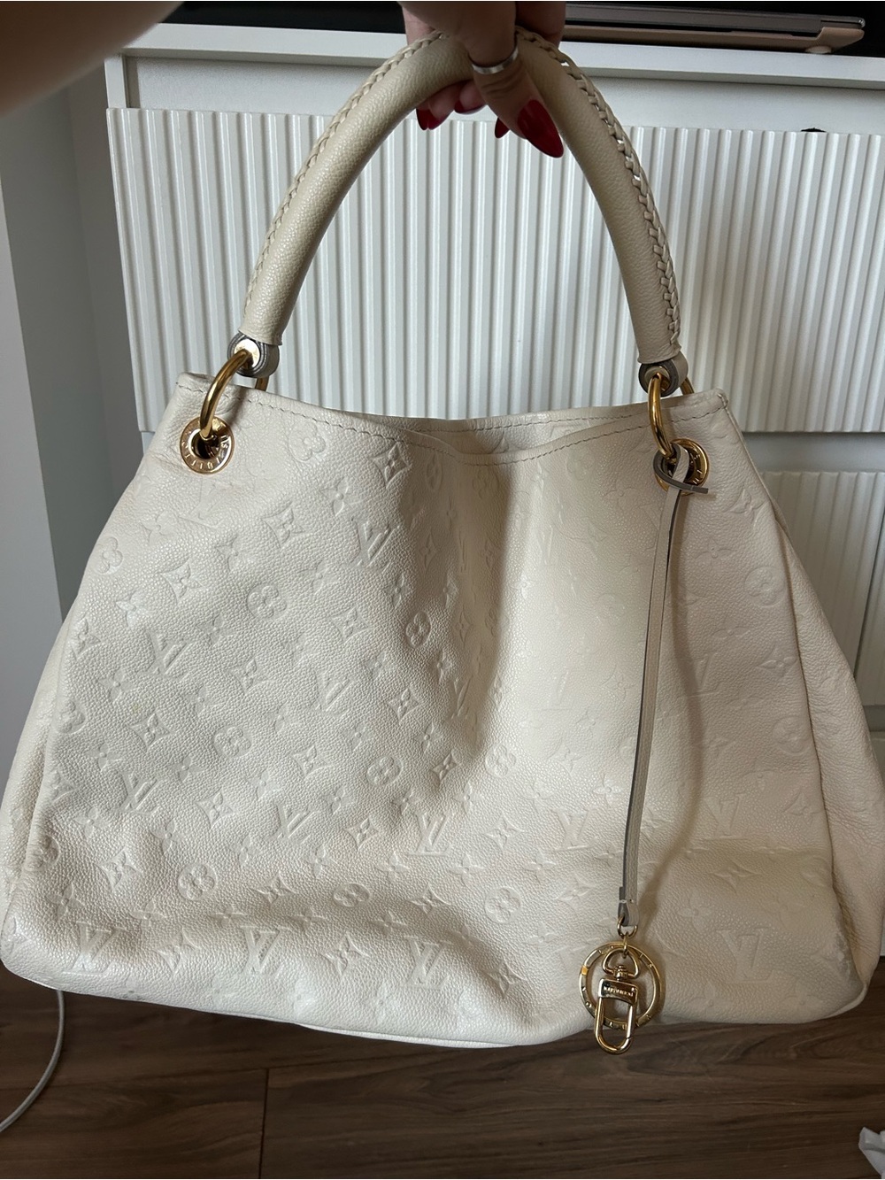 Louis Vuitton Cream Monogram Empreinte Soft Hobo Tote